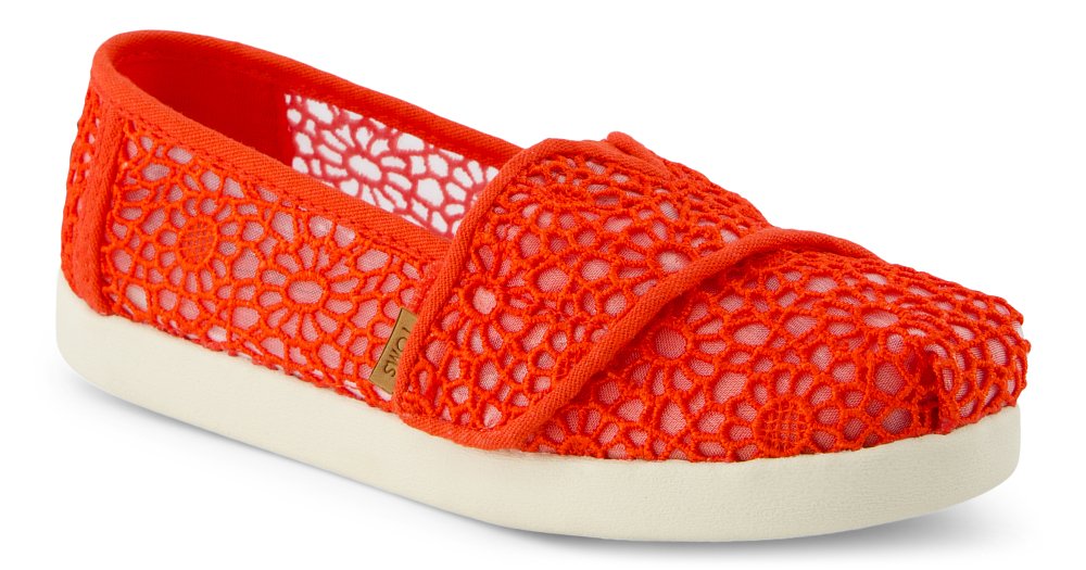 TOMS Παιδικές Εσπαντρίγιες Toms για Κορίτσια Flame Moroccan Crochet (Μεγέθη 30-35,5) ΚΟΚΚΙΝΟ