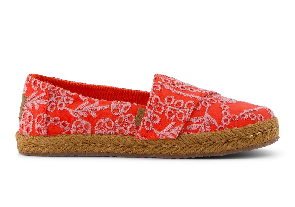 Παιδικές Εσπαντρίγιες Toms Alpargata Rope 2.0 για Κορίτσια Flame Botanical Eyelet (Μεγέθη 30-35,5) ΠΟΡΤΟΚΑΛΙ