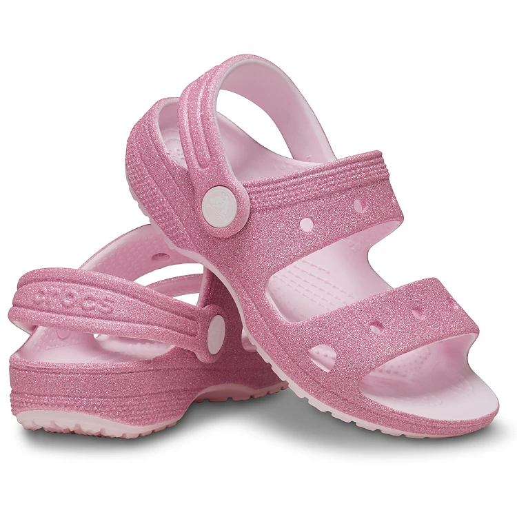 Βρεφικά Σανδάλια Crocs Classic Sandal για Κορίτσια Glitter Pink Milk (Μεγέθη 19-28) ΡΟΖ