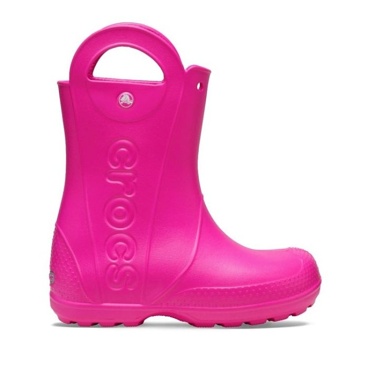 Παιδικές Γαλότσες Crocs Handle Rain Pink Crush (Μεγέθη 28-31) ΡΟΖ