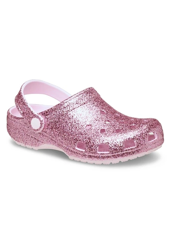Βρεφικά Σαμπό Crocs Classic Chunky Glitter Clog για Κορίτσια (Μεγέθη 19-28) ΡΟΖ
