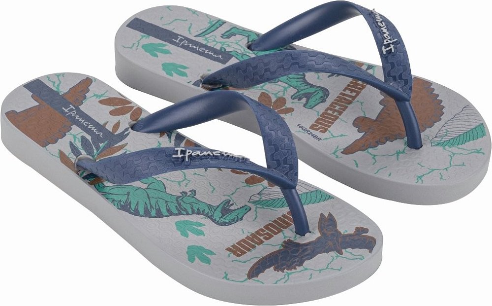 IPANEMA Παιδικές Σαγιονάρες Ipanema για Αγόρια Grey Dinosaurs (Μεγέθη 27-36) ΜΠΛΕ