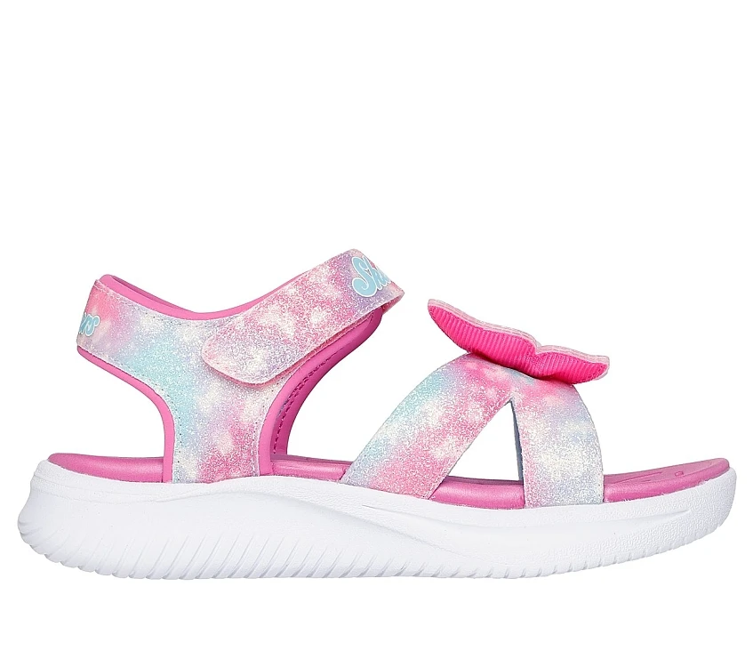 SKECHERS Παιδικά Πέδιλα Skechers για Κορίτσια Pink Butterfly Brites (Μεγέθη 27,5-33,5) ΡΟΖ