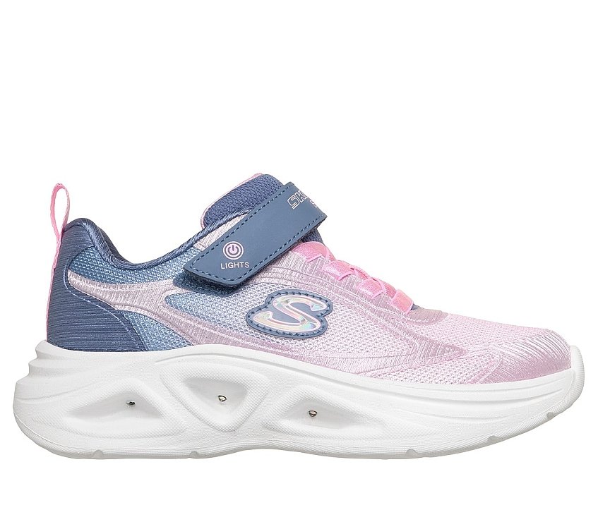 SKECHERS Παιδικά Παπούτσια Skechers Sola Glow για Κορίτσια Pink/Blue (Μεγέθη 27-35) ΡΟΖ