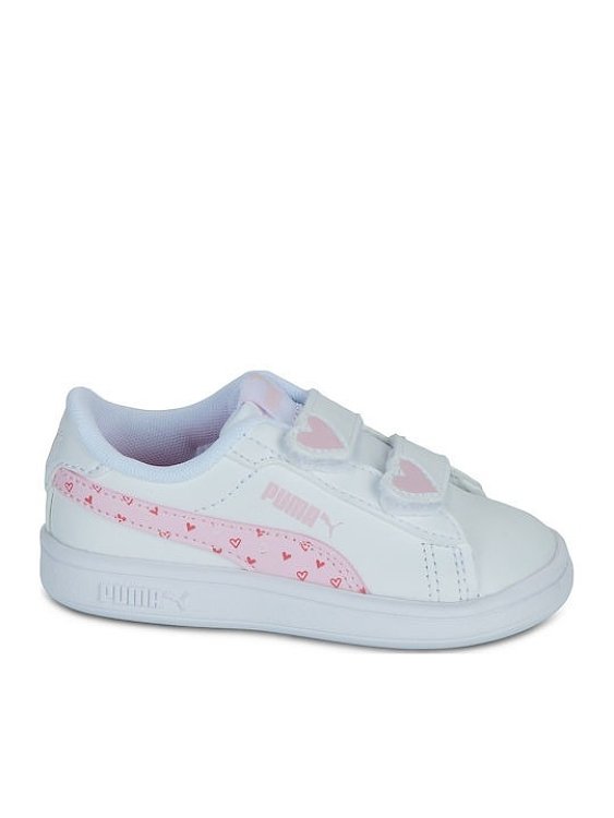 PUMA Βρεφικά Παπούτσια Puma Smash 3.0 Hearty V για Κορίτσια (Μεγέθη 20-27) ΛΕΥΚΟ