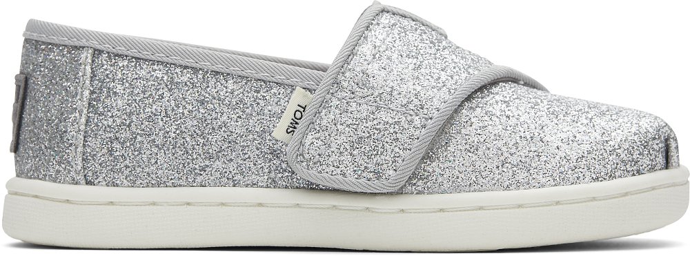 TOMS Βρεφικά Παπούτσια Toms για Κορίτσια Silver Glitter ΓΚΡΙ