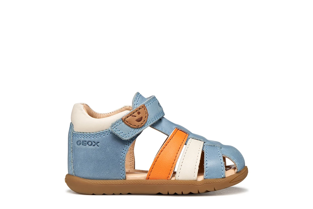 GEOX Βρεφικά Παπούτσια Geox Macchia για Αγόρια Blue/Orange (Μεγέθη 19-26) ΜΠΛΕ