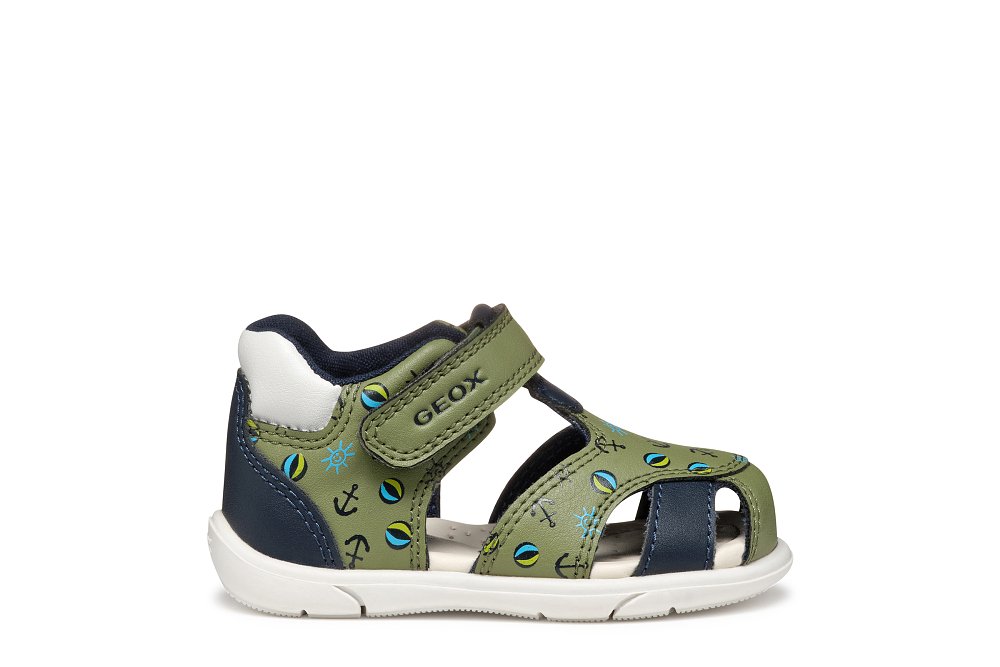 GEOX Βρεφικά Παπούτσια Geox Sandal Zapito για Αγόρια Pistachio/Navy (Μεγέθη 19-26) ΜΠΛΕ