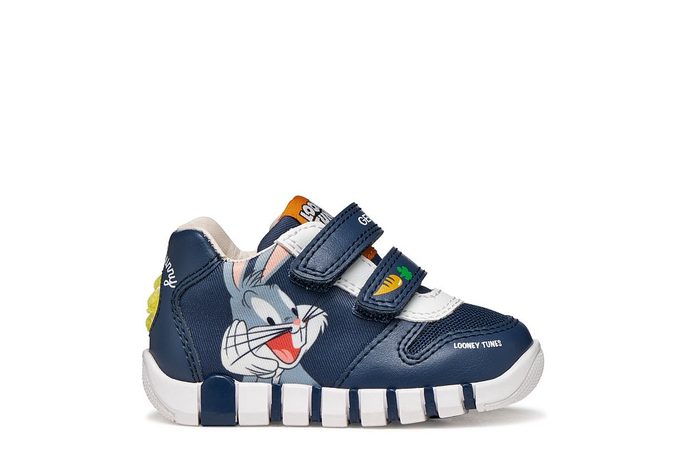 GEOX Βρεφικά Παπούτσια Geox Iupidoo για Αγόρια Bugs Bunny Navy (Μεγέθη 19-26) ΜΠΛΕ