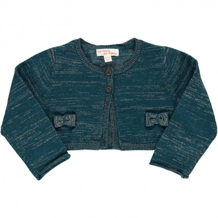 DPAM Βρεφική Ζακέτα για Κορίτσια Two Toned Knit ΜΠΛΕ