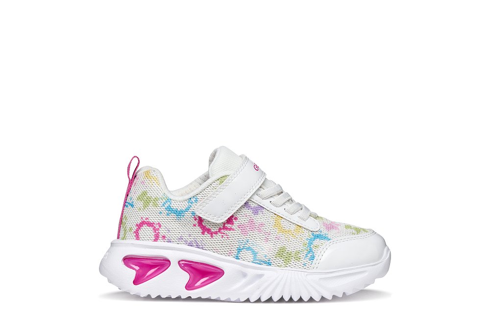 Παιδικά Παπούτσια Geox Assister για Κορίτσια White/Multicolour (Μεγέθη 25-33) ΛΕΥΚΟ
