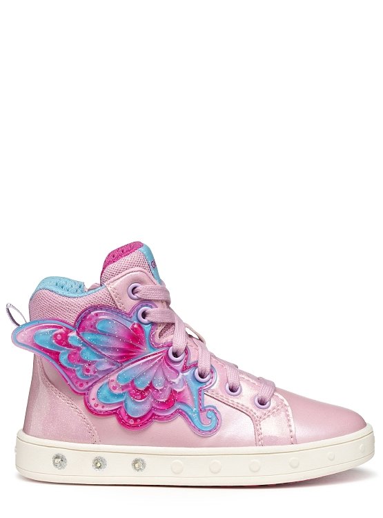 Παιδικά Παπούτσια Geox Skylin για Κορίτσια Pink Wings (Μεγέθη 25-32) ΡΟΖ