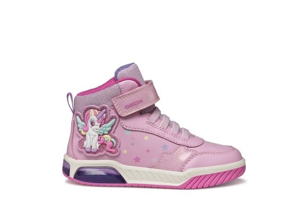 Παιδικά Παπούτσια Geox Inek για Κορίτσια Pink Unicorn (Μεγέθη 25-32) ΡΟΖ