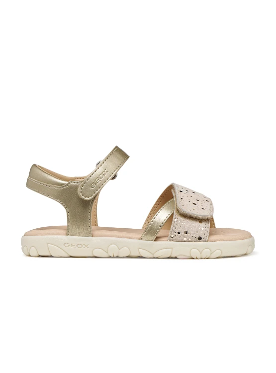 GEOX Παιδικά Πέδιλα Geox Sandal Haiti για Κορίτσια Light Gold (Μεγέθη 25-35) ΧΡΥΣΟ
