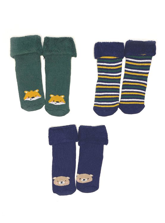 Σετ Βρεφικές Κάλτσες για Αγόρια Navy/Green Friends 3 τμχ ΠΡΑΣΙΝΟ - SERGENT MAJOR - 
