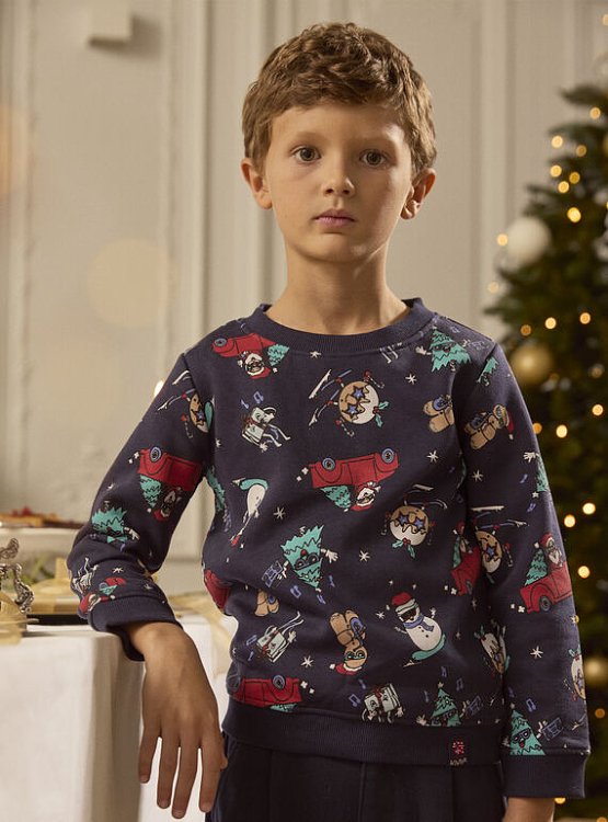 Παιδικό Φούτερ για Αγόρια Cool Christmas ΜΠΛΕ