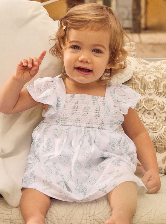 SERGENT MAJOR Βρεφικό Φόρεμα για Κορίτσια Dainty Elegant ΛΕΥΚΟ