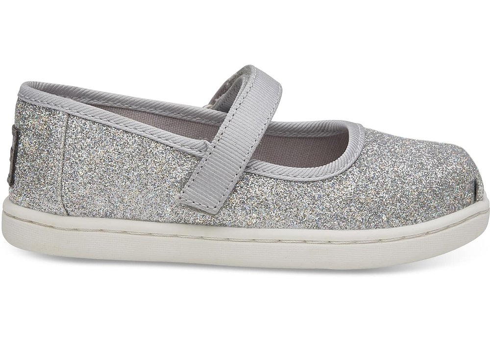 Βρεφικές Εσπαντρίγιες Toms για Κορίτσια Silver Bling (Μεγέθη 19,5-28,5) ΑΣΗΜΙ