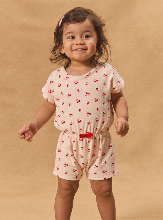 SERGENT MAJOR Βρεφικό Ολόσωμο Φορμάκι για Κορίτσια Baby Pink Cherries ΡΟΖ