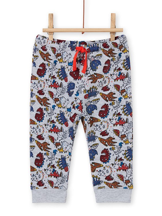 Βρεφικό Παντελόνι Φόρμας για Αγόρια Grey Dino Pattern ΓΚΡΙ