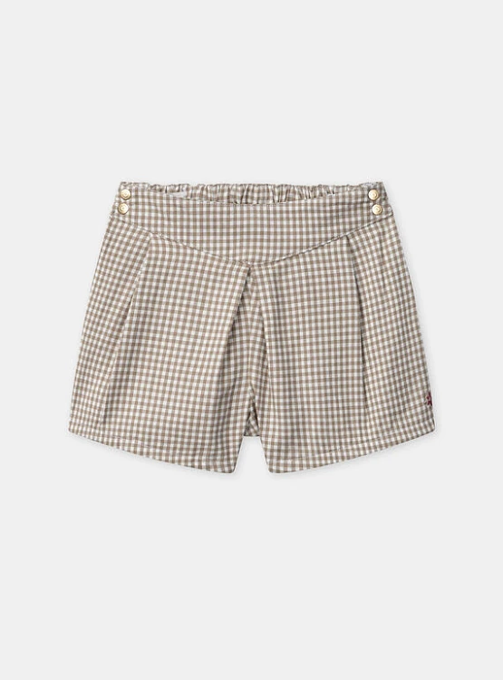 Παιδικό Σορτς για Κορίτσια Chequered Beige ΛΕΥΚΟ - SERGENT MAJOR - 