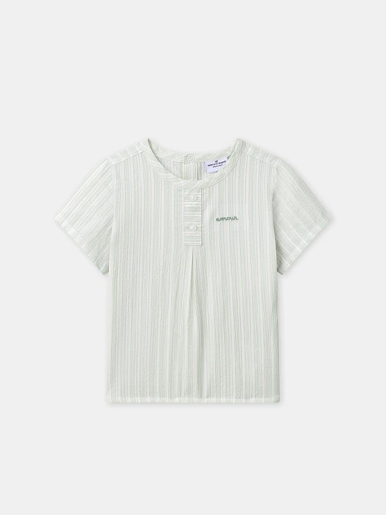 SERGENT MAJOR Βρεφικό Πουκάμισο για Αγόρια Mint Henley ΛΕΥΚΟ