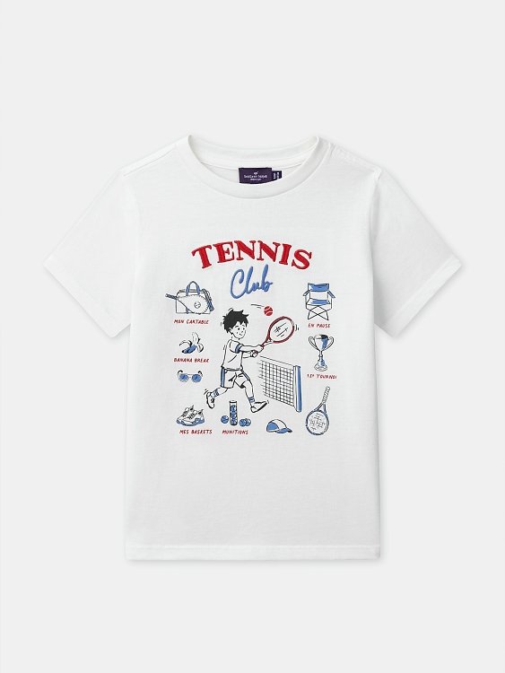 Παιδική Μπλούζα για Αγόρια Tennis Club ΛΕΥΚΟ