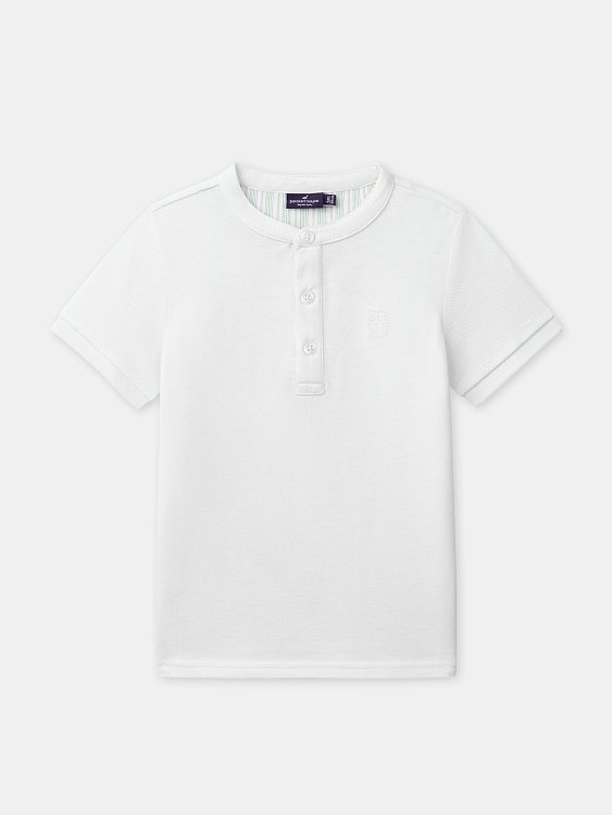 Παιδική Μπλούζα για Αγόρια White Henley ΛΕΥΚΟ