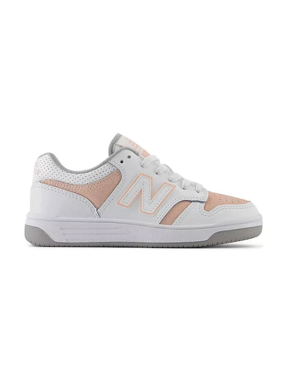 NEW BALANCE Παιδικά Παπούτσια New Balance 480 για Κορίτσια White/Pink (Μεγέθη 28-33) ΡΟΖ