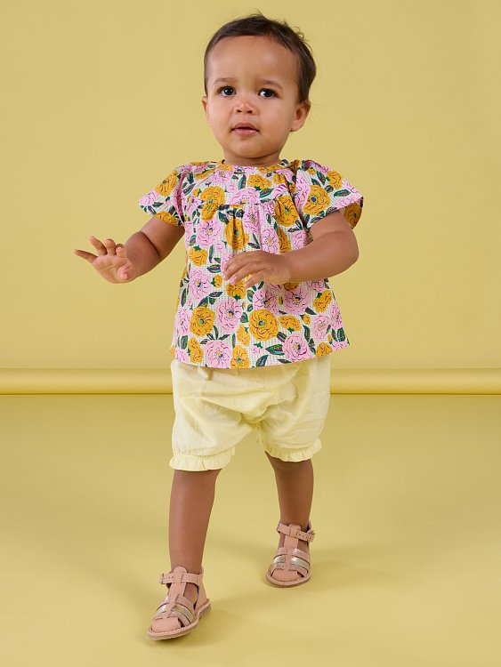 DPAM Βρεφικό Σετ για Κορίτσια Yellow Floral ΚΙΤΡΙΝΟ