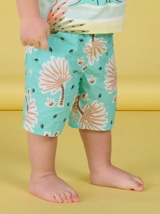 DPAM Βρεφική Βερμούδα για Αγόρια Turquoise Palm Trees ΤΙΡΚΟΥΑΖ