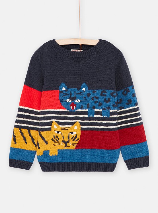 Παιδικό Πουλόβερ γιια Αγόρια Multicolour Tigers ΜΠΛΕ