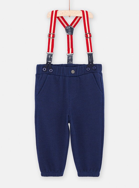 Βρεφικό Παντελόνι Με Τιράντες για Αγόρια Blue/Red ΜΠΛΕ - DPAM - 
