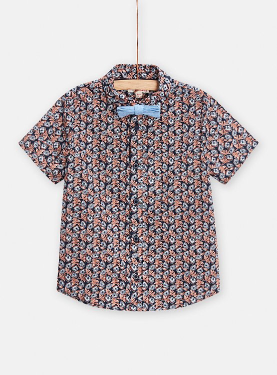 Παιδικό Πουκάμισο για Αγόρια Blue/Red Pattern ΕΚΡΟΥ - DPAM - 