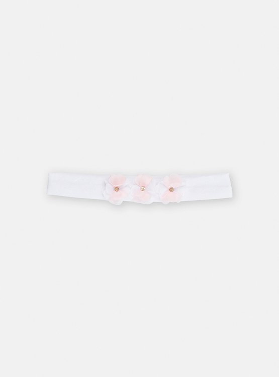 DPAM Βρεφική Κορδέλα για Κορίτσια White Flowers ΕΚΡΟΥ