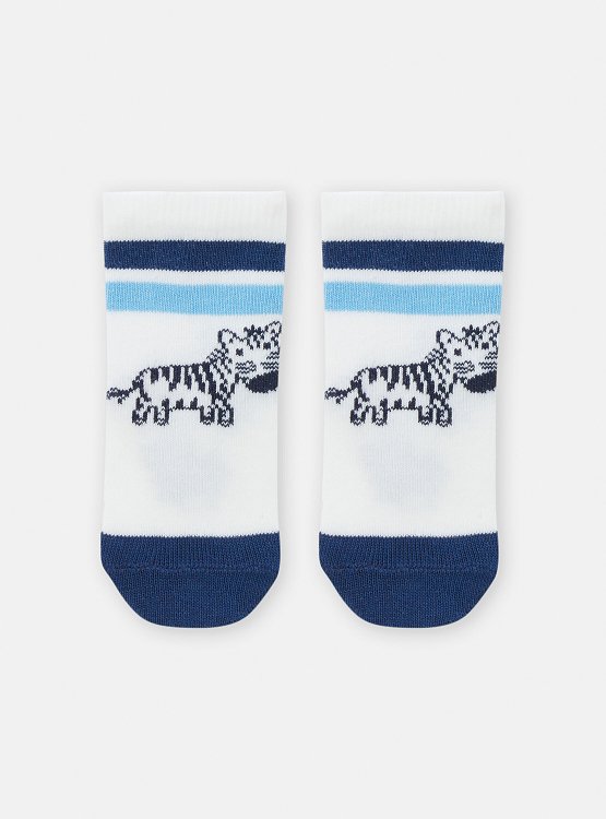 DPAM Βρεφικές Κάλτσες για Αγόρια Blue Zebra ΛΕΥΚΟ