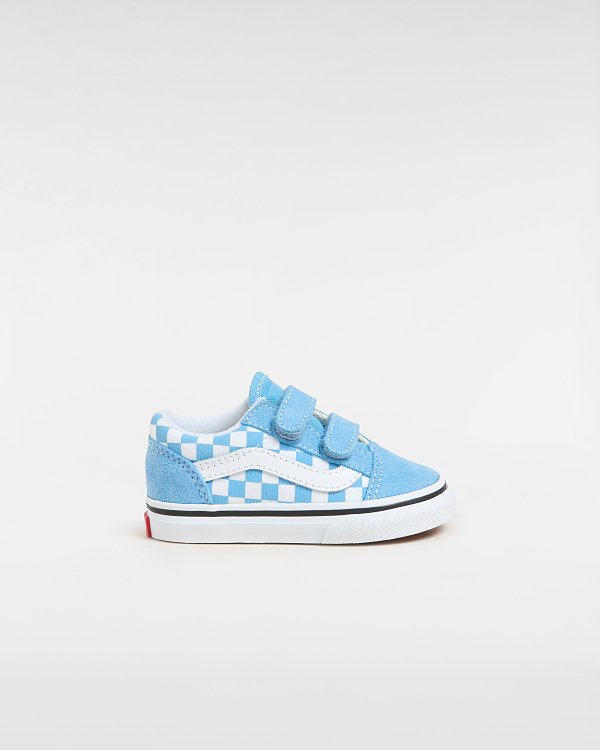 VANS Βρεφικά Παπούτσια Vans Old Skool για Αγόρια Blue Checkerboard (Μεγέθη 20-26) ΜΠΛΕ
