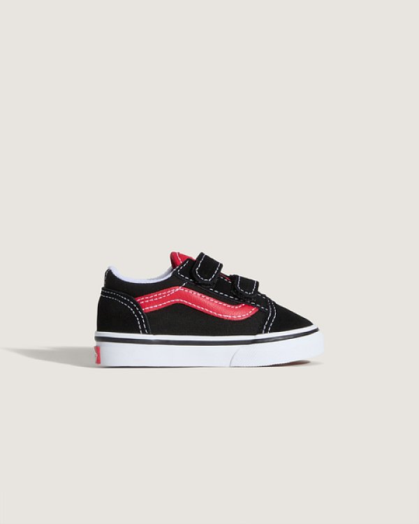 VANS Βρεφικά Παπούτσια Vans Old Skool Black/Red (Μεγέθη 20-25) ΜΑΥΡΟ