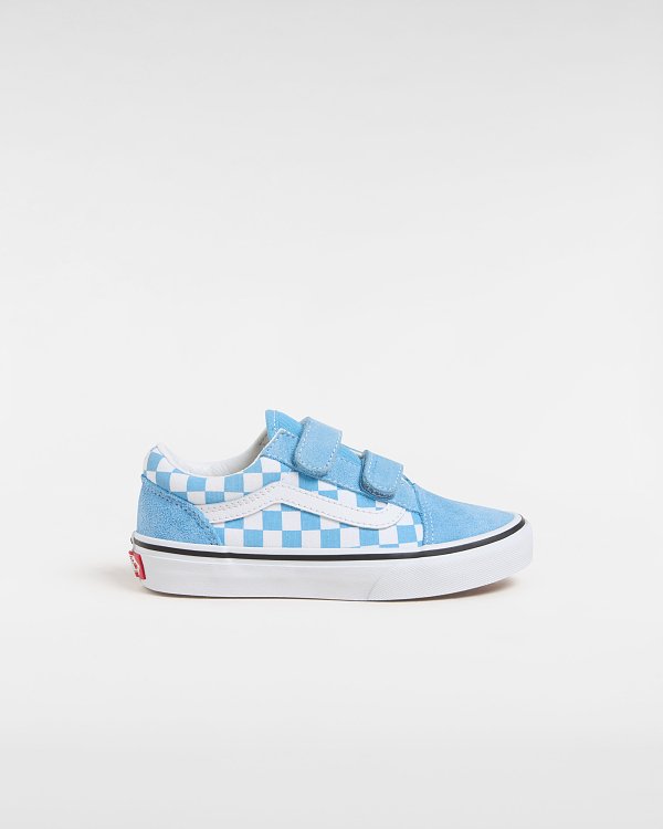 VANS Παιδικά Παπούτσια Vans Old Skool για Αγόρια Blue Checkerboard (Μεγέθη 27-34) ΜΠΛΕ