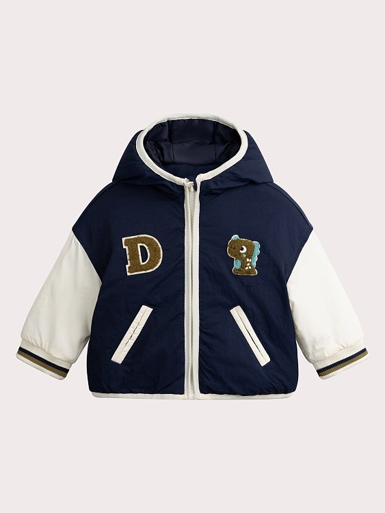 Βρεφικό Μπουφάν για Αγόρια Navy/White Dino ΜΠΛΕ - DPAM - 