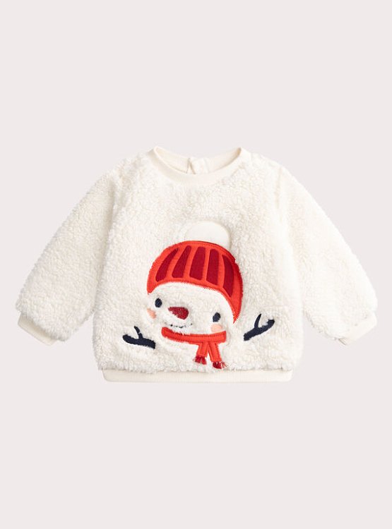 Βρεφικό Φούτερ για Αγόρια Happy Snowman ΛΕΥΚΟ