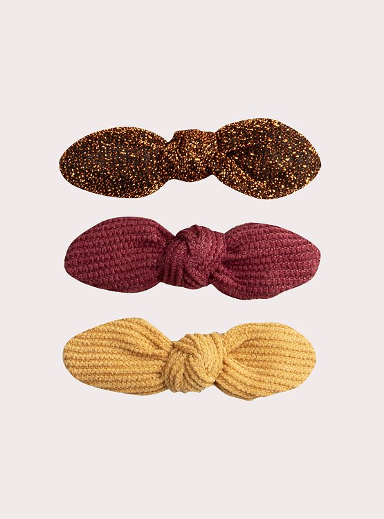 DPAM Σετ Παιδικά Κοκαλάκια για Κορίτσια Warm Bows 3 τμχ ΠΟΛΥΧΡΩΜΟ