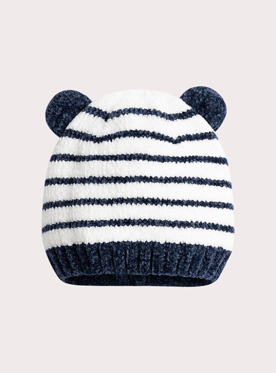 DPAM Βρεφικός Σκούφος για Αγόρια Navy Striped ΛΕΥΚΟ