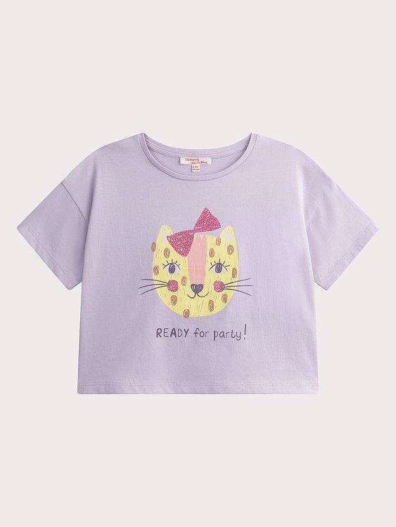 DPAM Παιδική Μπλούζα για Κορίτσια Party Kitten ΜΩΒ