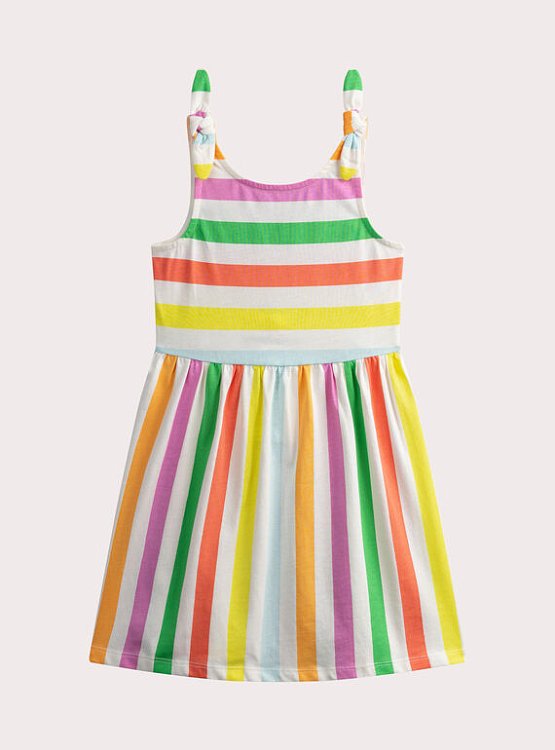 DPAM Παιδικό Φόρεμα για Κορίτσια Colourful Stripes ΛΕΥΚΟ