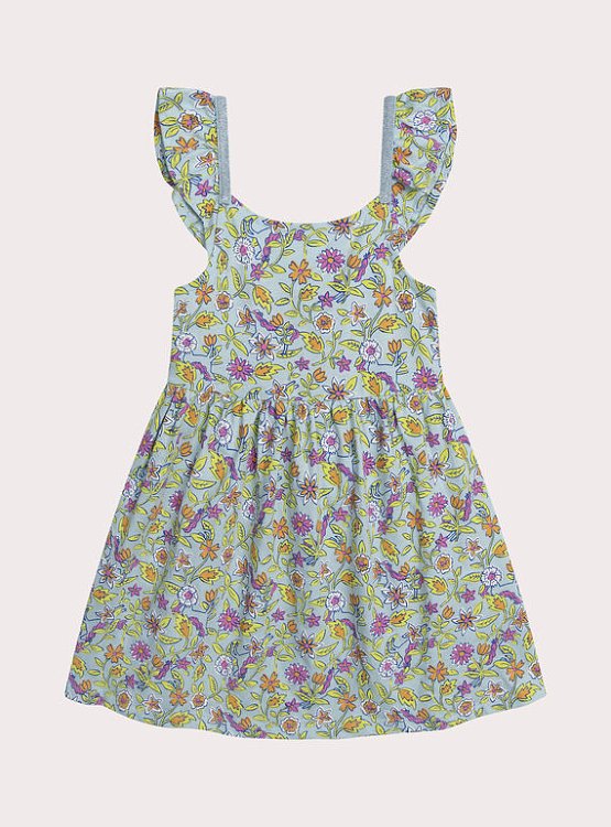 Παιδικό Φόρεμα για Κορίτσια Ruffled Floral ΜΠΛΕ - DPAM - 