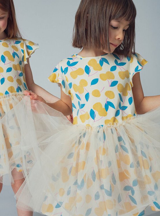 DPAM Παιδικό Φόρεμα για Κορίτσια Lemon Tulle ΛΕΥΚΟ