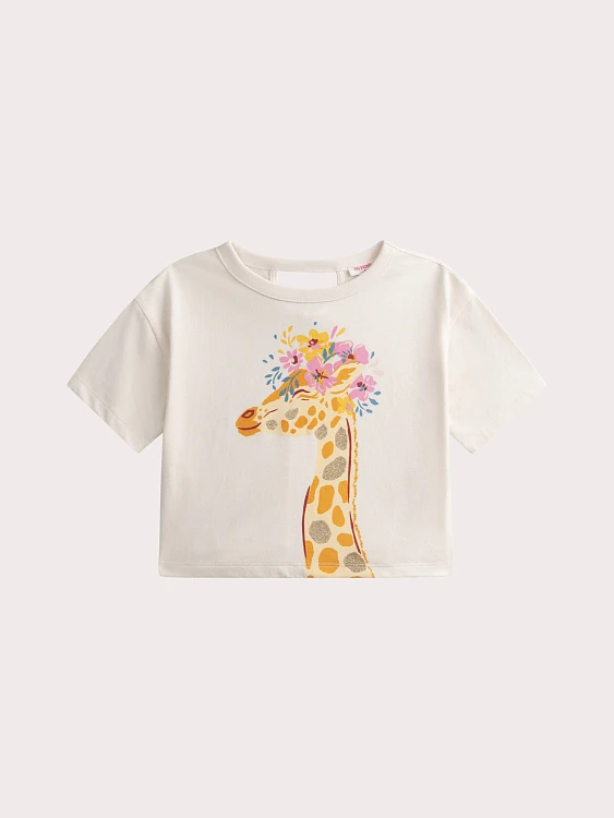 Παιδική Μπλούζα για Κορίτσια Glorious Giraffe ΛΕΥΚΟ - DPAM - 