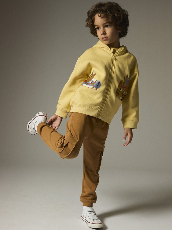 Παιδική Ζακέτα για Αγόρια Yellow Fleece ΚΙΤΡΙΝΟ
