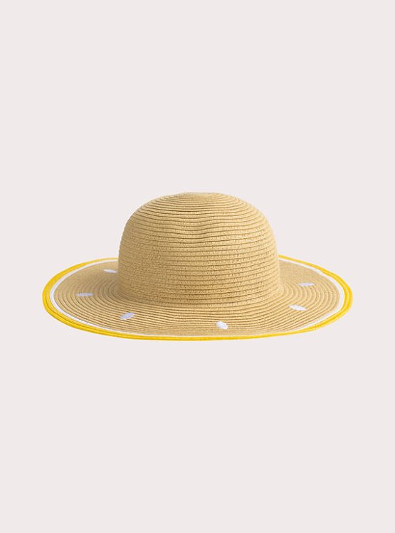 DPAM Παιδικό Καπέλο για Κορίτσια Straw Lemon ΛΕΥΚΟ